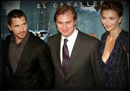 Christian Bale,Christopher Nolan,Maggie Gyllenhaal Premier <br />de Batman - The Dark Knight picture