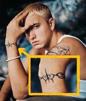 Eminem's Tribal Wrist Tattoo