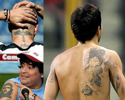 There are many football players use tattoos on her body, including legendary 