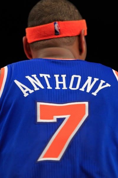 Carmelo Anthony In A Knicks Uniform. Carmelo Anthony Pops His Knick
