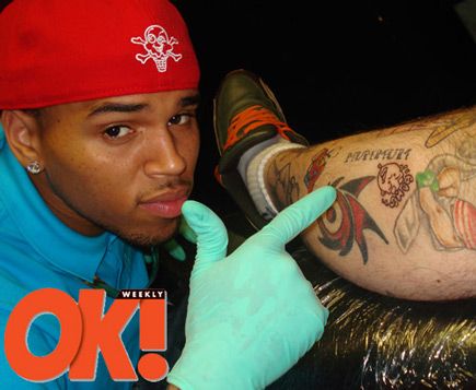 chris brown tattoos. Chris Brown was spotted