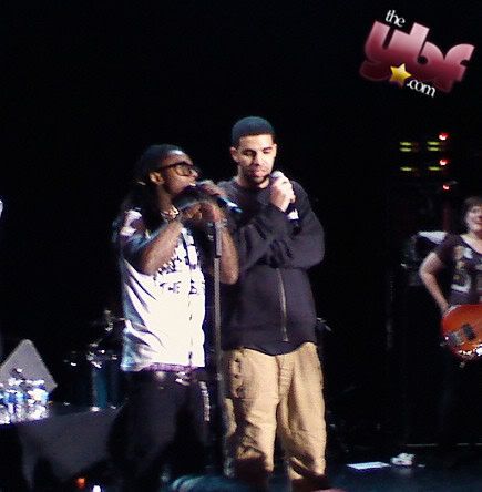 Lil Wayne On Stage. And Lil Wayne and Drake Drizzy