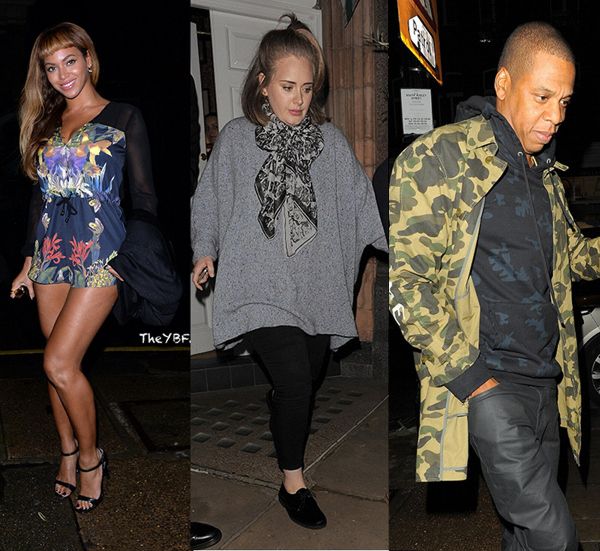 TRIO OF FUN: Leggy Beyonce & Jay Z Party With Adele In London...Till ...