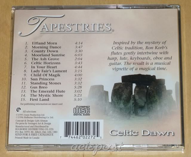 Tapestries 2. TAPESTRIES "Celtic Dawn" 100% Original Music CD with 15 tracks 