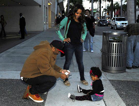 Christina Milian and The Dream with their baby Violet